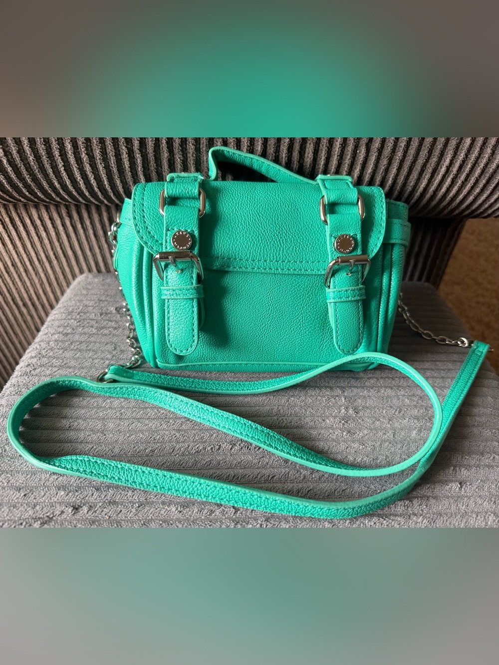 Steve Madden Green Mini Crossbody Bag Small Purse Buckle Closure